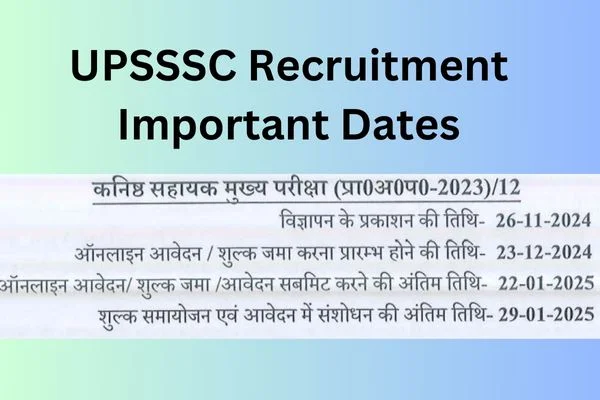 UPSSSC Recruitment 2024 Dates